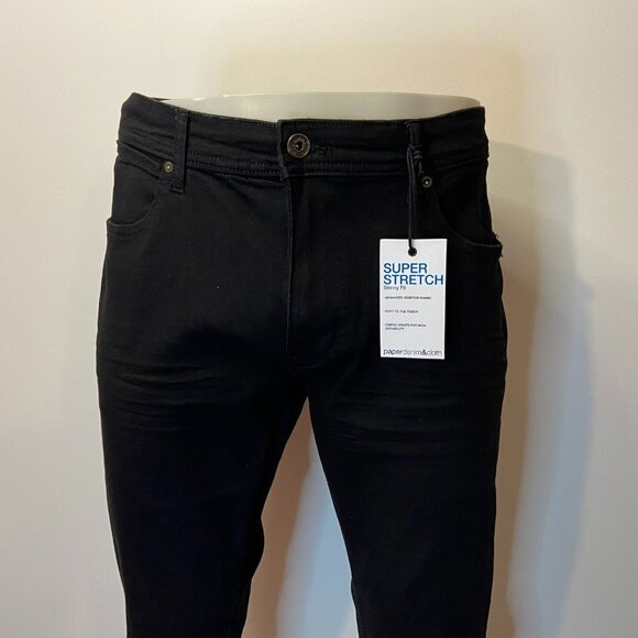 Paper Denim & Cloth Men's Black Super Stretch Skinny Fit Jeans - NWT - Picture 3 of 6